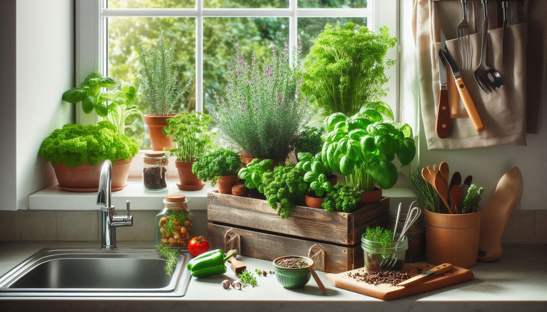 Herb Windowsill Garden: Bringing Fresh Flavor and Greenery to Your Kitchen