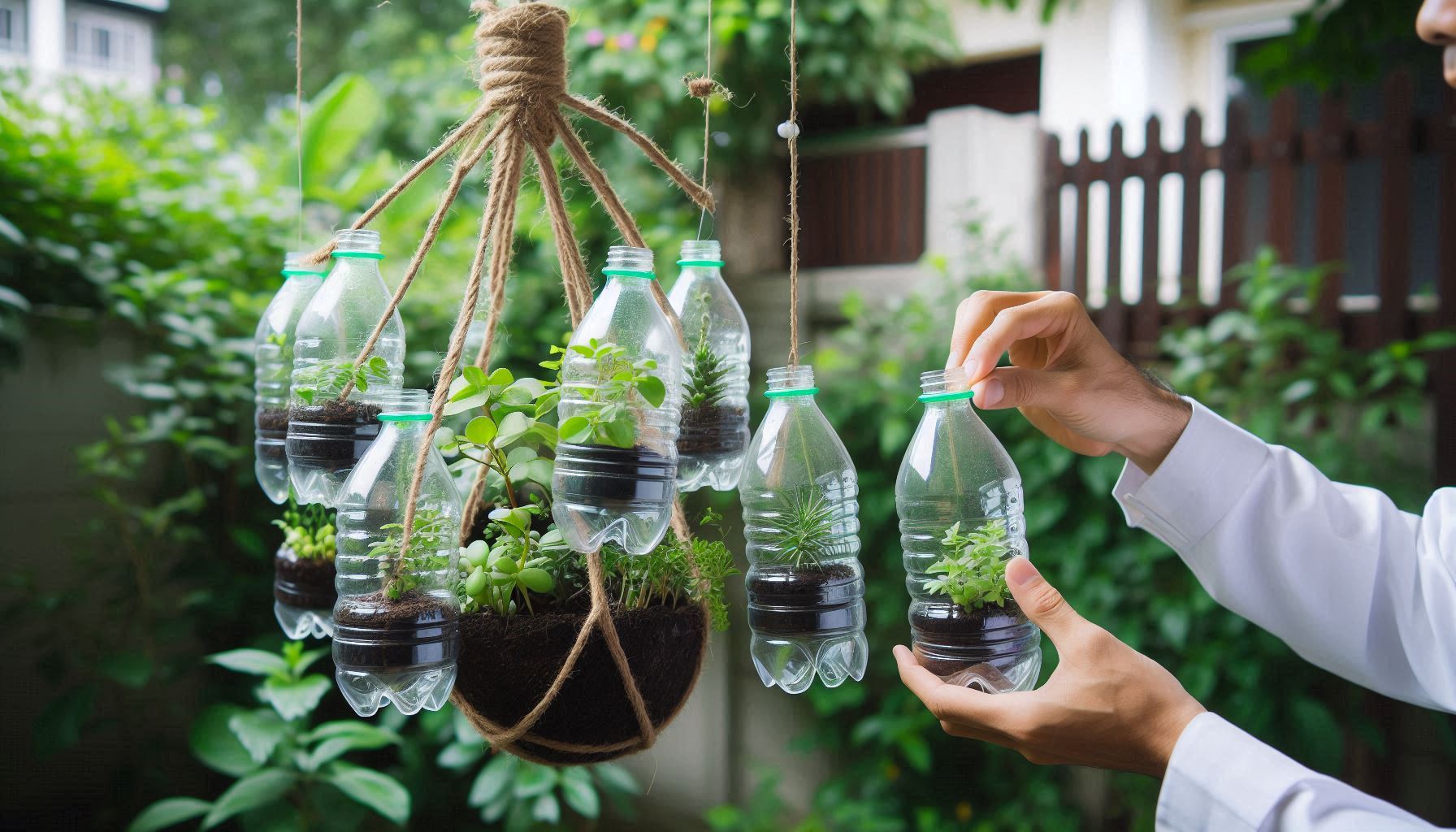 Transforming Plastic Bottles into Hanging Planters: A Sustainable Gardening Solution